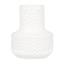 Qocolhg Unbreakable Bud Vase for Decor Living Room, Ceramic Look Plastic Small Vase for Flowers, Conic Wide-Mouth Composite Flower Vase for Wedding Decor, Living Room, Centerpieces, Clearance, White