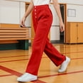 thumbnail image 6 of dazeni Girls Dress Pants Straight Leg Uniform Pants for Teen Girls Casual Full Length Trousers with Pockets Fall Winter Preppy Clothes Red, 6 of 6