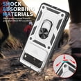 thumbnail image 2 of for Google Pixel 7A 3-in-1 Phone Case with Slide Camera Cover, Build in 360° Rotating Ring Kickstand, Military Grade Protective Shockproof Heavy Duty Anti-fall Phone Case for Google Pixel 7A,A, 2 of 11