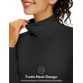 thumbnail image 4 of 3 Pack Turtleneck Long Sleeve Shirts Thermal Underwear for Women Long Johns Winter Clothes Warm Base Layer Tops Black-Black-Black M, 4 of 7