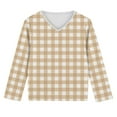 thumbnail image 5 of Ashirexll Long Sleeve Shirts Winter Tops for Girls 2-14 Years Plaid Fashion Casual V-Neck Long Sleeve Top for Spring and Fall, 5 of 7