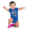 thumbnail image 4 of Airbrushed NASA We Out There Spaceman Romper Boys or Girls Infant Baby Brisco Brands 12M, 4 of 7