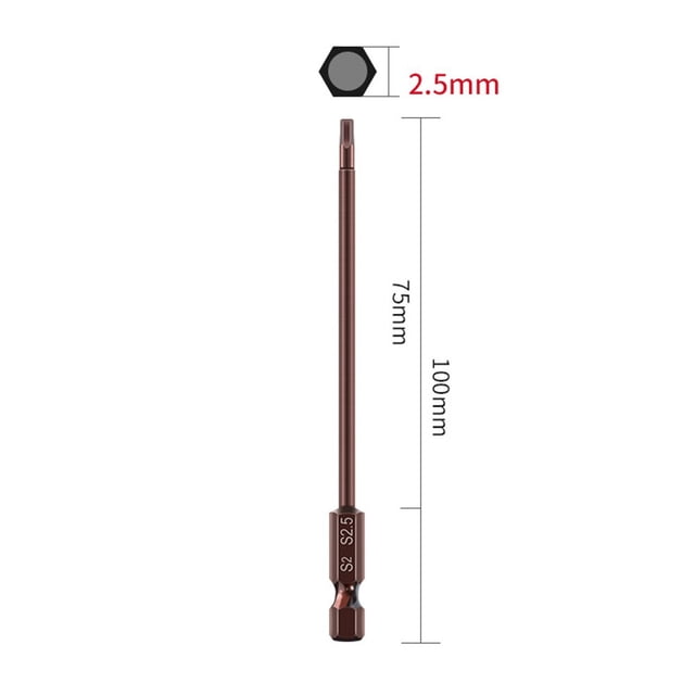100Mm H1.5-H6 Alloy Steel Magnetic Hex Head Screwdriver Bits Screw Driver Tools