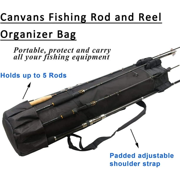 Jshanmei Fishing Rod Bag Fishing Rod Reel Case Multifunctional Fishing Pole Holder Backpack Travel Rod Carrying Case Organizer