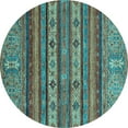 thumbnail image 1 of Ahgly Company Indoor Round Abstract Light Blue Modern Area Rugs, 7' Round, 1 of 4