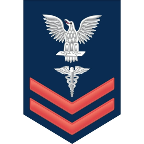 3.8 Inch Navy Red E-5 Hospital Corpsman Decal