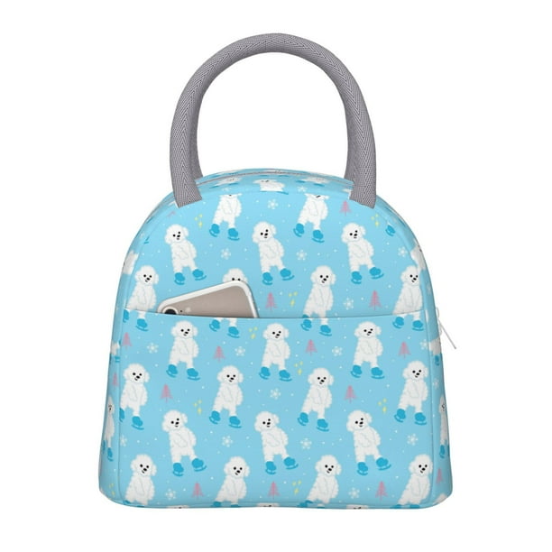 Easygdp Skating Poodle Fun Bolsa de Almuerzo Insulada Grande, Forro de Aluminio, Diseño Espacioso, a Prueba de Fugas, Ideal para Trabajo, Picnics, Viajes y Actividades al Aire Libre