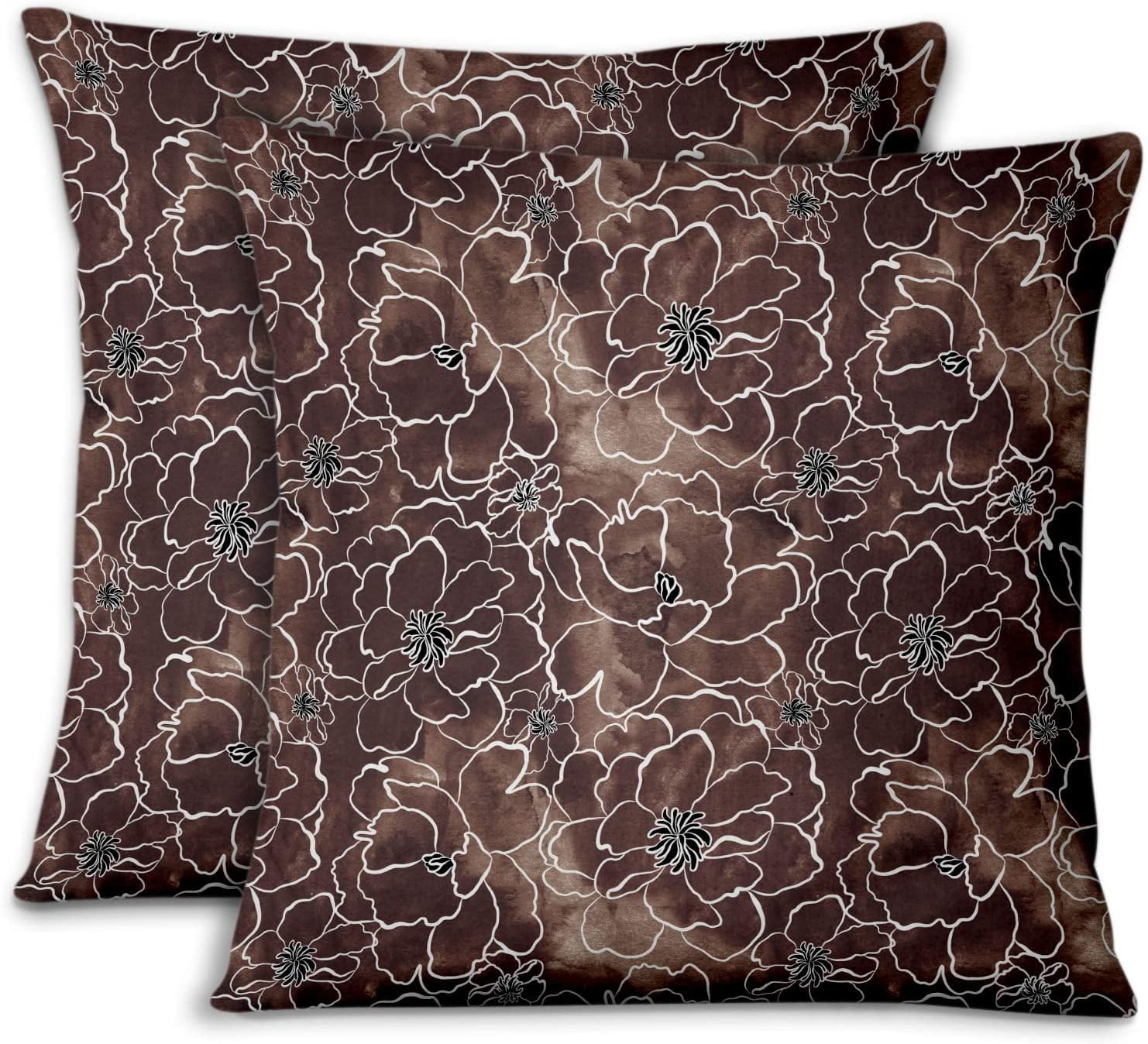 Green Geometric Print Pillow Home Decor Square Cotton Poplin Cushion Cover 2 Pcs 