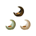 thumbnail image 6 of Moon Tea Light Candle Holder, Set of 3 Resin Decorative Candle Stands with Hollow-Out Design for Table Centerpiece, Wedding, Birthday Gift & Home Decor, 6 of 6