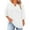 White, variant on Horkkom Plus Size Tops for Women Summer V Neck 3/4 Length Sleeve Tops Casual Loose Blouses L