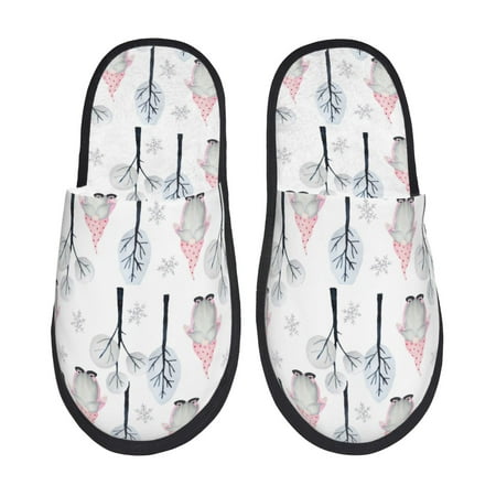 

Adobk Pink oldman Winter Forest Print Slippers Indoor Outdoor Retro Slippers House Soft Fluffy Slides Cushion Furry Slippers-Medium
