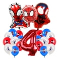 thumbnail image 4 of Decoración de cumpleaños de Spiderman, suministros de fiesta de Spidey y sus increíbles amigos, globo de papel de aluminio para niños, vajilla desechable, 4 of 5