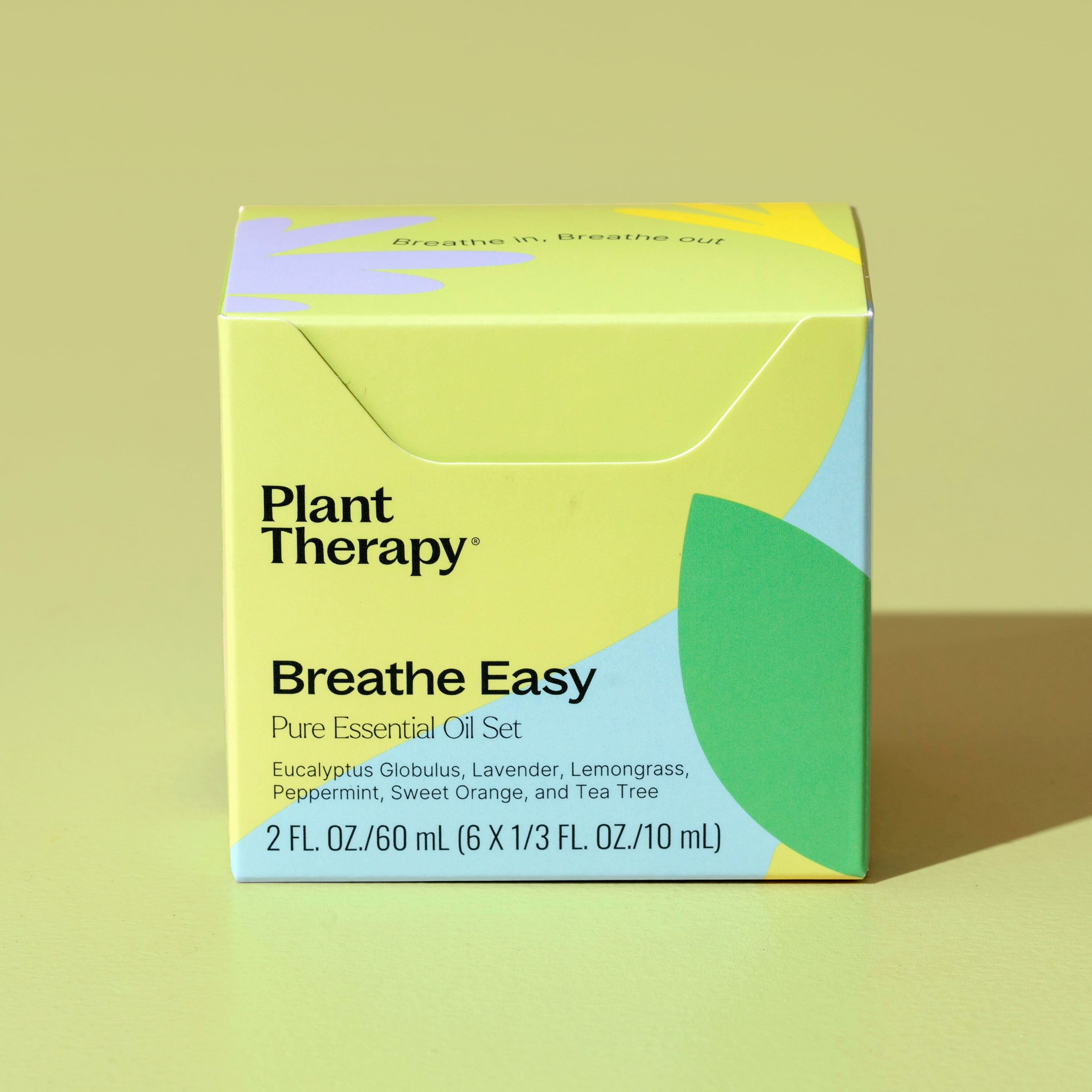 Plant Therapy Breathe Easy Essential Oil Set - Lavender, Eucalyptus, Peppermint, Lemongrass, Orange Sweet, Tea Tree, 100% Pure, Aromatherapy, Therapeutic Grade 10 mL (1/3 oz)