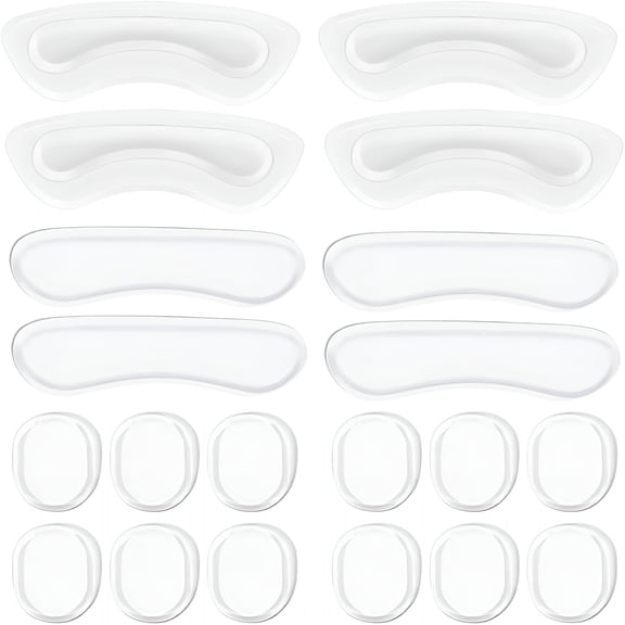XIRQI Shoe Heel Pads, Gel Cushion Inserts, Back of Heel Cushion, Clear Heel Pads for Women Men Shoes