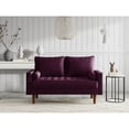 thumbnail image 2 of Enor Furniture Brighton 58" Upholstered Velvet Loveseat in Purple, 2 of 12
