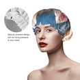 thumbnail image 4 of Kdxio Playful Cat Print Shower Cap for Women,Elastic and Reusable,Double Waterproof Layers Bathing Hat, 4 of 9