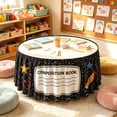 thumbnail image 6 of Dalxymotic Decorative Desk Skirt Cover, Round Teacher Desk Skirt, Seasonal Pencil Print Desk Skirt, Stretch Desk Skirt, Stretch Desk Skirt Cover for Office, Home, Cubicle, Counter, 6 of 6
