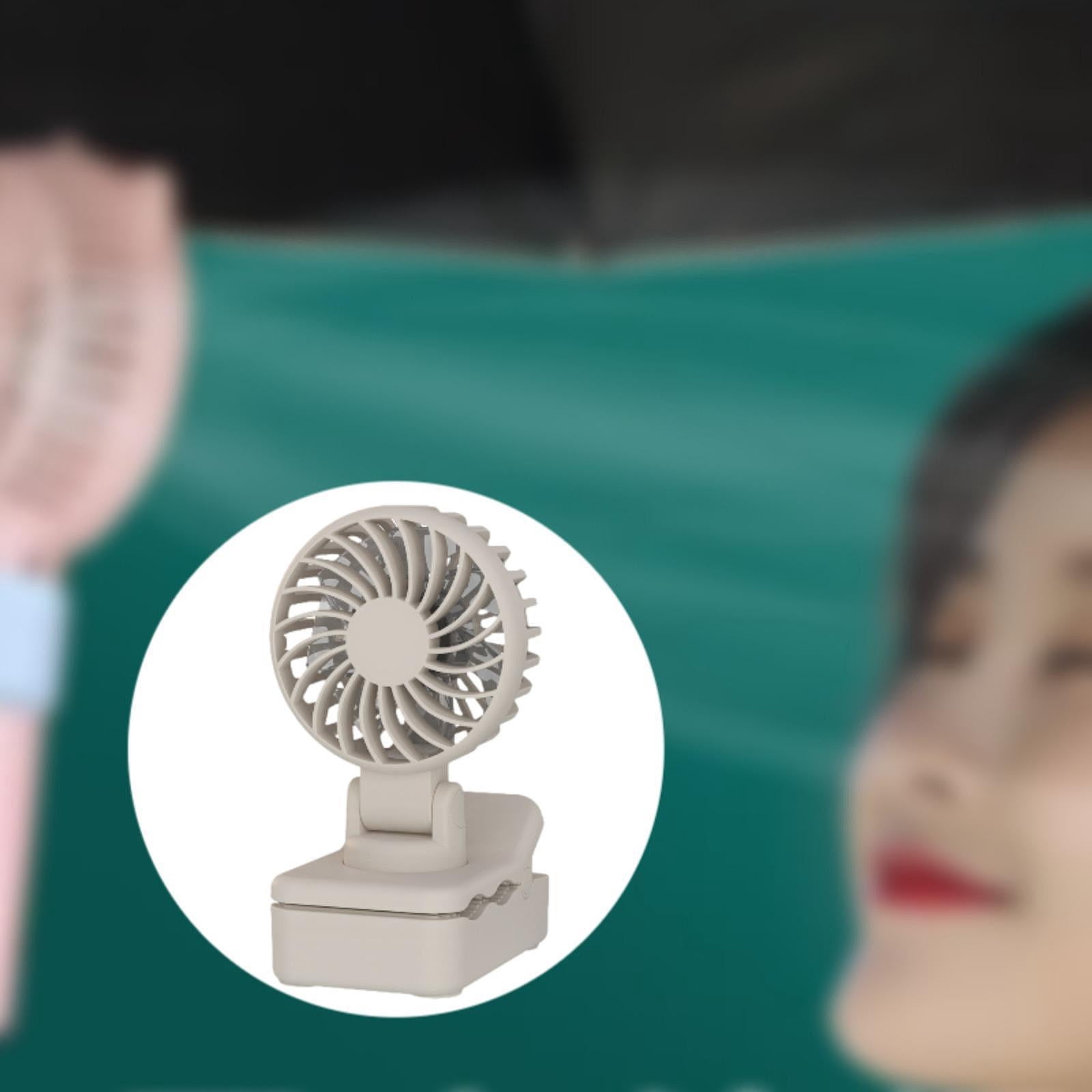 Fancyes Clip on Fan Mini Personnel Desk Fan Light Multi -use -use -summer Gifts for Office Kitchens -wandercamping -Camping -cycling Cycling Apricot