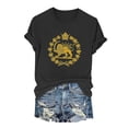 thumbnail image 6 of Bainana Casual Short Sleeve T Shirt For Women Graphic Print Short Sleeve Crew Neck Tee Top Fashion Loose Fit Ladies Female Festival Party Wear Black Size L, 6 of 7