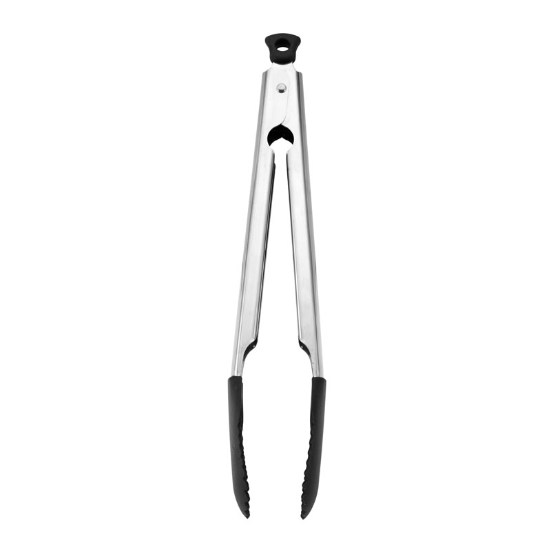 Farberware 11-inch Silicone Tip Locking Tongs in Black and Stainless ...