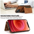 thumbnail image 3 of Allytech Slim Wallet Case for iPhone 13, Business Premium PU Leather Multi-Card Slots Anti-Drop Anti-Scratch Full Body Protection Kickstand Case for iPhone 13 - Brown, 3 of 6