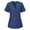 #02Dark Blue, variant on Women's V-Neck Scrub Tunic, Short Sleeve Button-Up Work Top with Black Trim, Comfortable Uniform for Hospital, Clinic, Spa and Domestic Service Pink XL