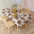 thumbnail image 5 of Brown Footballs on Beige Pattern Rectangle Tablecloth 60"x120",Waterproof Polyester Rectangle Table Cloth, Wipeable Spillproof Polyester Tablecloth for Dining, Camping, Indoor and Outdoor, 5 of 6