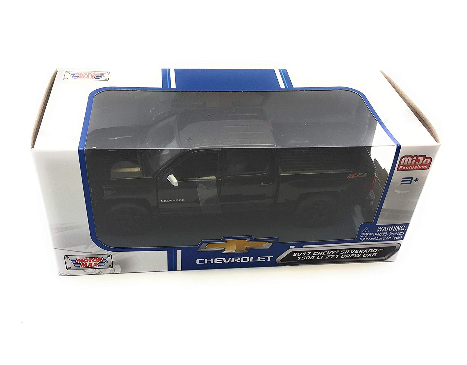 Motor Max 124 Scale 2017 Black Chevy Silverado 1500 LT Z71 Crew Cab