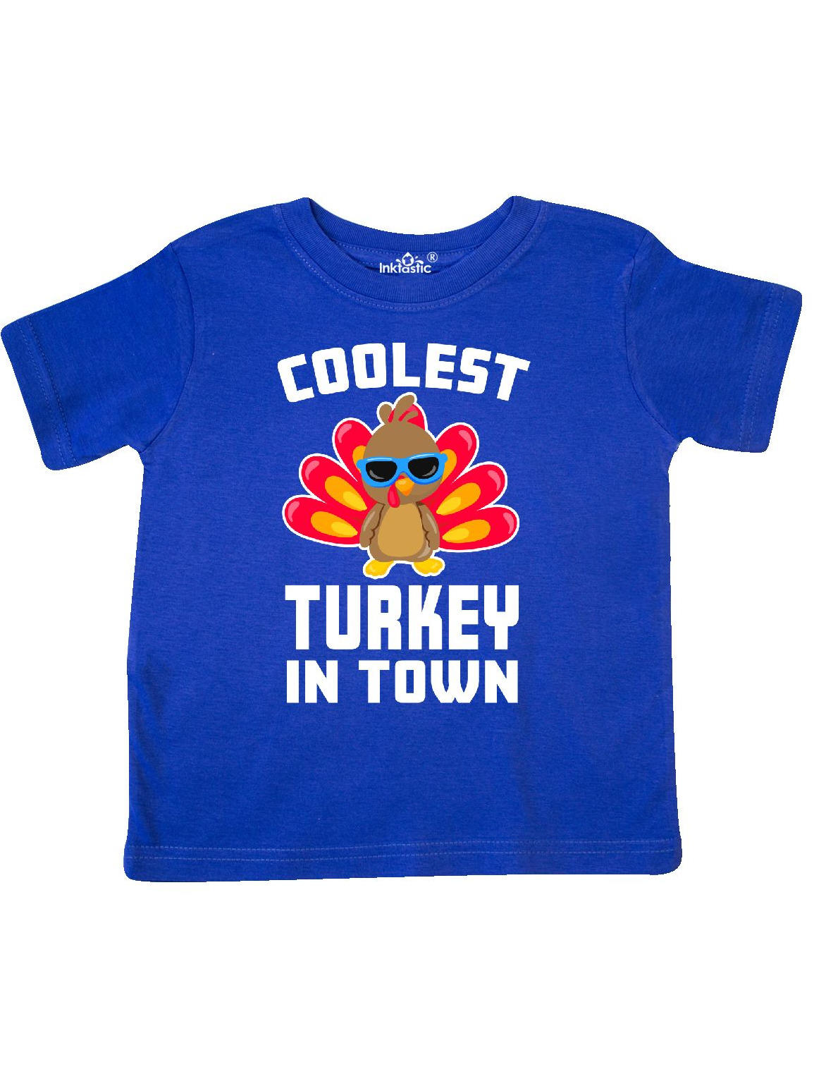 INKtastic - Inktastic Thanksgiving Coolest Turkey in Town Toddler Short ...