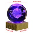 thumbnail image 3 of Luz nocturna Galaxy Crystal Ball | Base de madera LED | Esfera de cristal grabada por astronauta | Regalo de cumpleaños para niños, adolescentes, niños, niñas | Decoración de escritorio | 6x6cm, 3 of 3