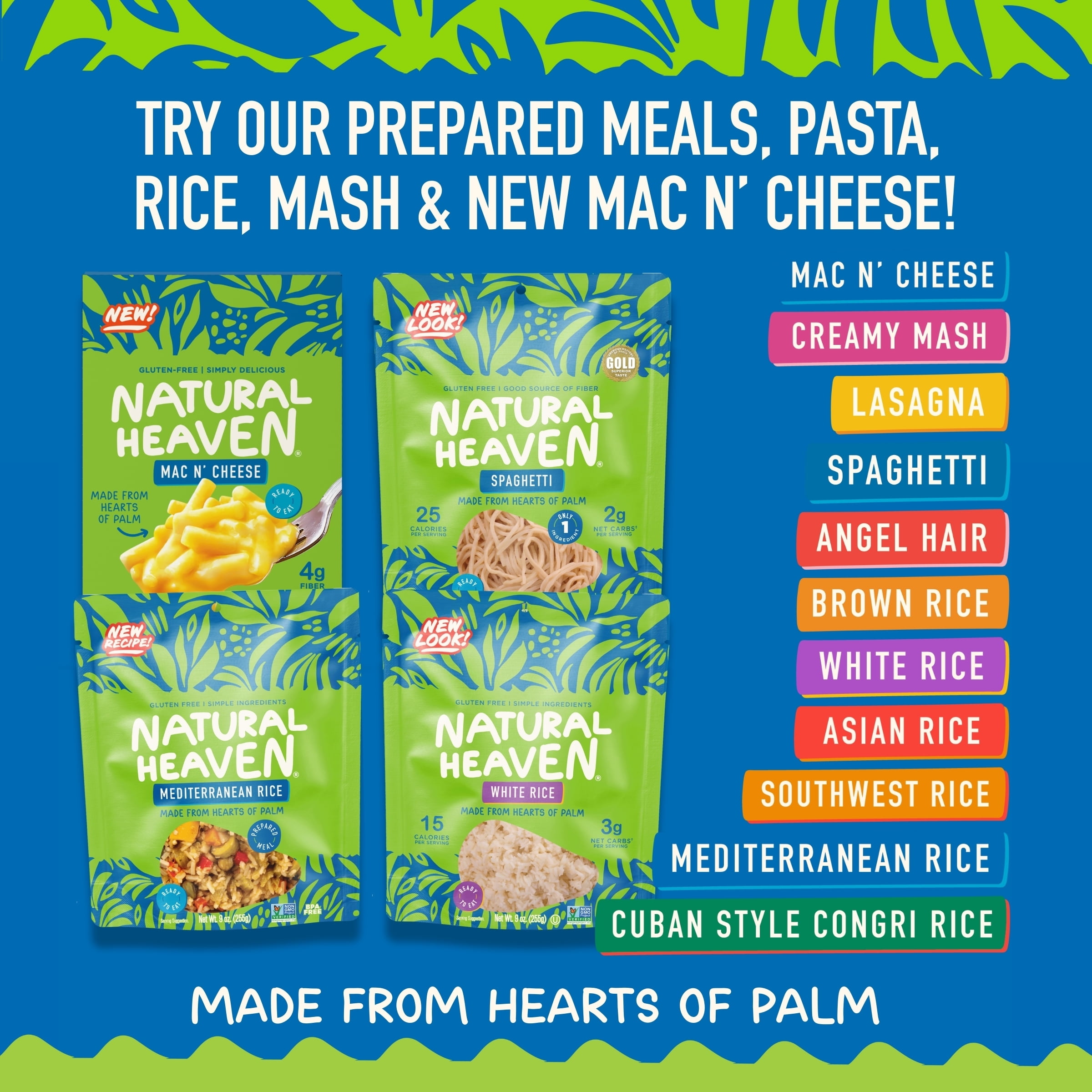 Natural Heaven - Hearts Of Palm Lasagna - 6 count, 54oz (255g) each - Low Carb, Gluten-Free & Good Source of Fiber
