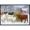 thumbnail image 1 of Carolines Treasures ASA2207JMAT Tapis Intérieur Ou Extérieur Vaches & Moutons dans la Neige - 24 x 36, 1 of 4