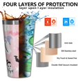 thumbnail image 3 of 16oz Tumblers Cute Halloween Ghosts Pattern Stainless Steel Vacuum Insulated Double Wall Travel Tumbler Cups Mug with Lid and Straw,Cleaning Brush for Coffee,Tea, 3 of 4