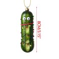 thumbnail image 3 of TOPReddon Green Christmas Tree Ornaments,Cute Acrylic Green Pickle Cucumber Hanging Ornaments, Christmas Cucumber Pendant with Lanyard, Christmas Tree Decoration Hanging Ornaments, 3 of 5