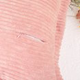 thumbnail image 4 of Unique Bargains 4 Pcs Solid Corduroy Throw Pillow Covers Wide Bordered Pillowcase Pink 18" x 18", 4 of 6