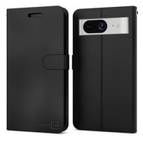 CoverON For Google Pixel 8 Leather Case, RFID Blocking Wallet 6x Card Slot Holder Cover Flip Folio Phone Pouch, Black