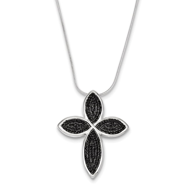 925 Sterling Silver Cubic Zirconia Cz Cross Necklace Pendant Charm Religious