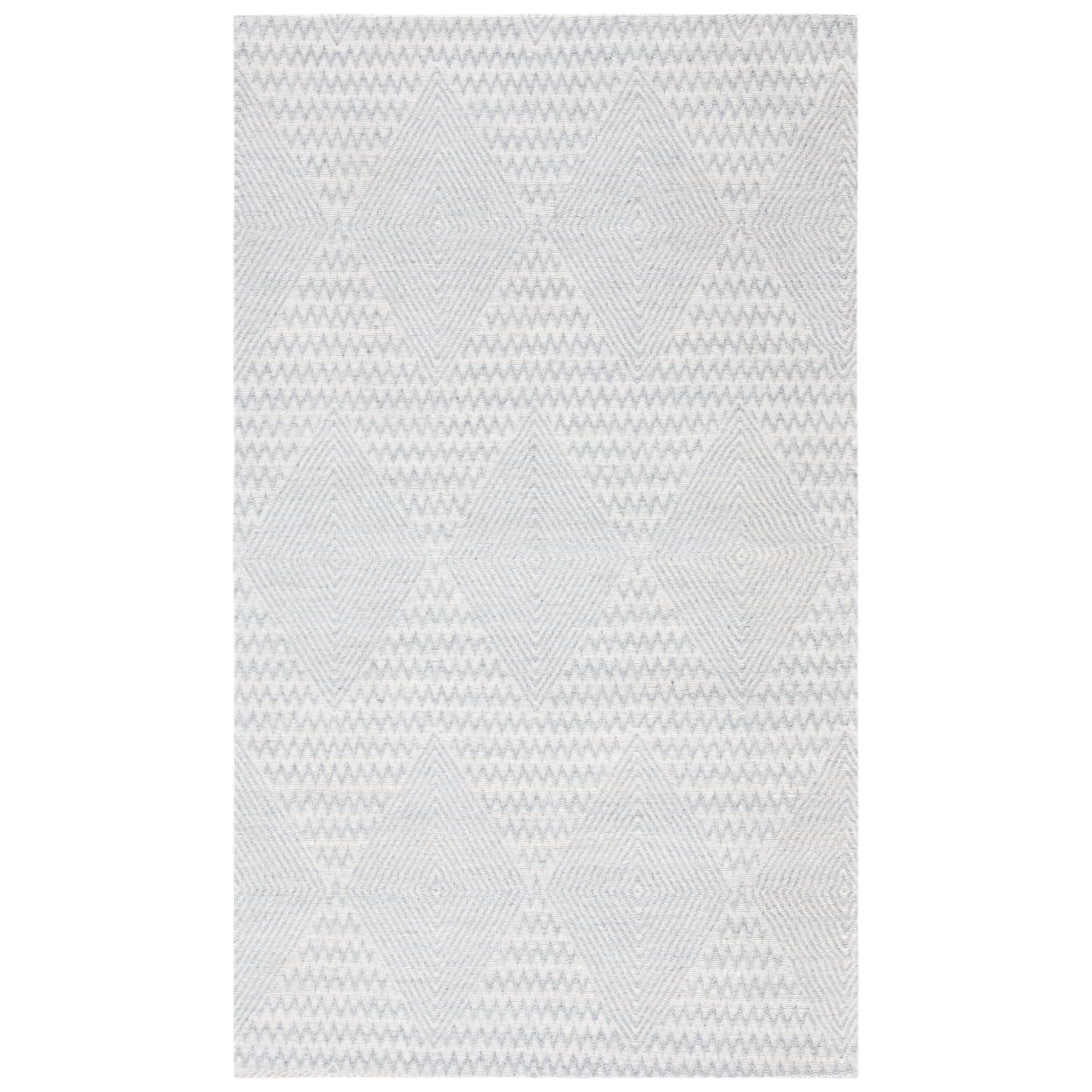 SAFAVIEH Marbella Aylen Geometric Area Rug, Silver/Ivory, 6' x 6' Round