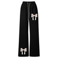 thumbnail image 6 of YUEHUA Girls Bowknot Sweatpants Kids Cotton Drawstring Joggers Athletic Pants with Pockets for Teen Girls, 11-12 Years, 6 of 8