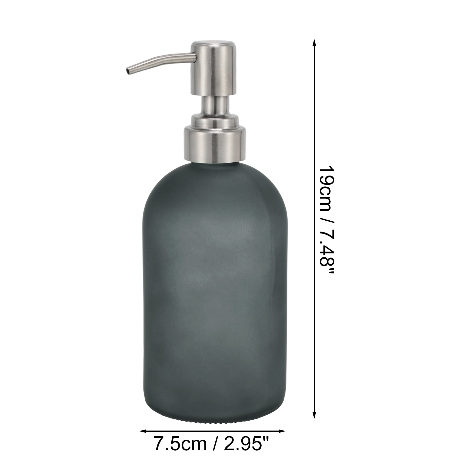 Unique Bargains 1 Pc Simple Cylindrical Soap Pump Dispenser for Hotel 400ml Gray Silver Tone
