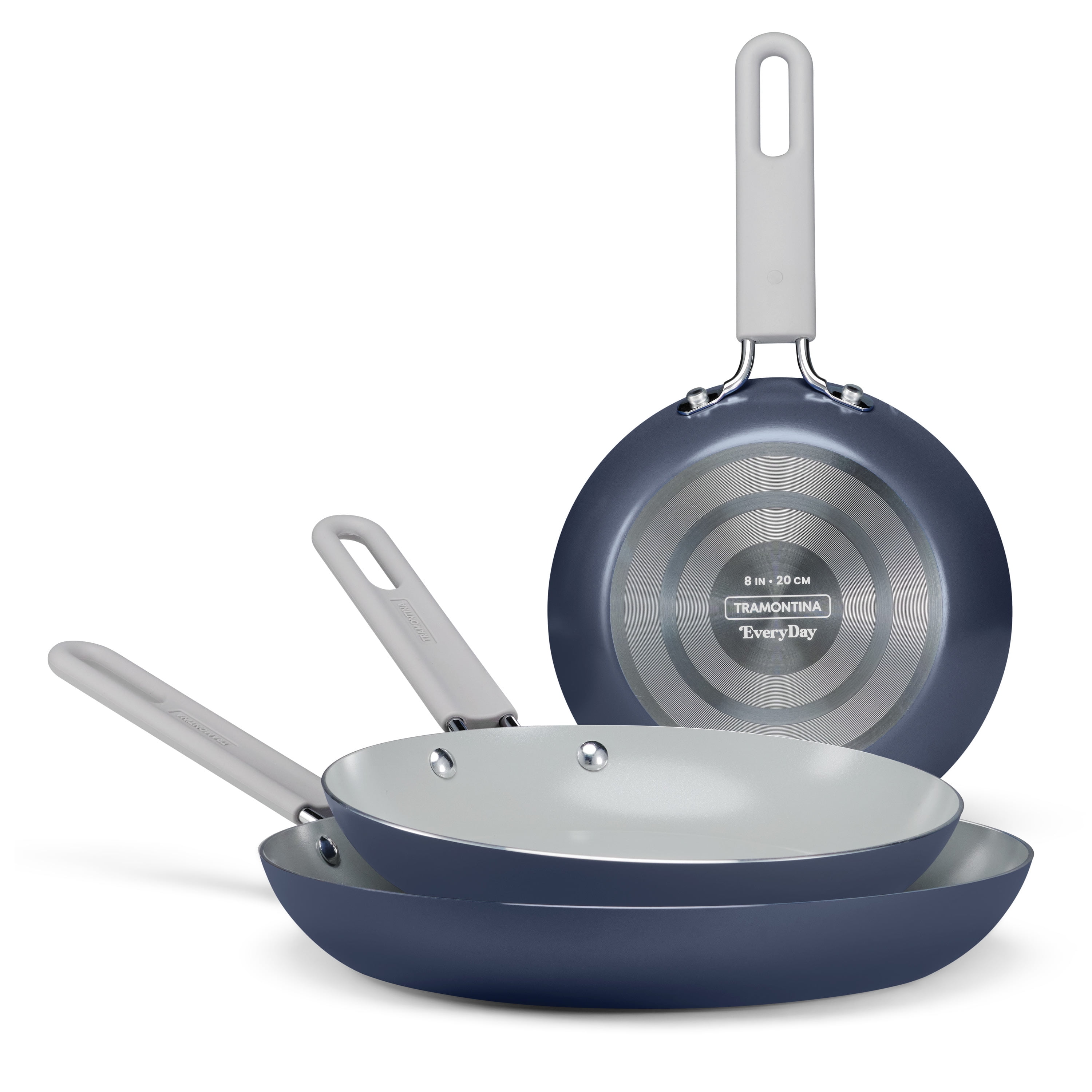 Tramontina EveryDay 3 Pk Ceramic Fry Pans Blue - Bering Sea