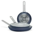 thumbnail image 3 of Tramontina EveryDay 3 Pk Ceramic Fry Pans Blue - Bering Sea, 3 of 9