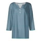 thumbnail image 5 of CHOII 50% de descuento en camisetas de mujer 2024. Camiseta con botones, manga 3/4, para uso diario, fin de semana, básica, cuello en V, blusas de mujer, mangas tres cuartos, camisetas de verano para, 5 of 5