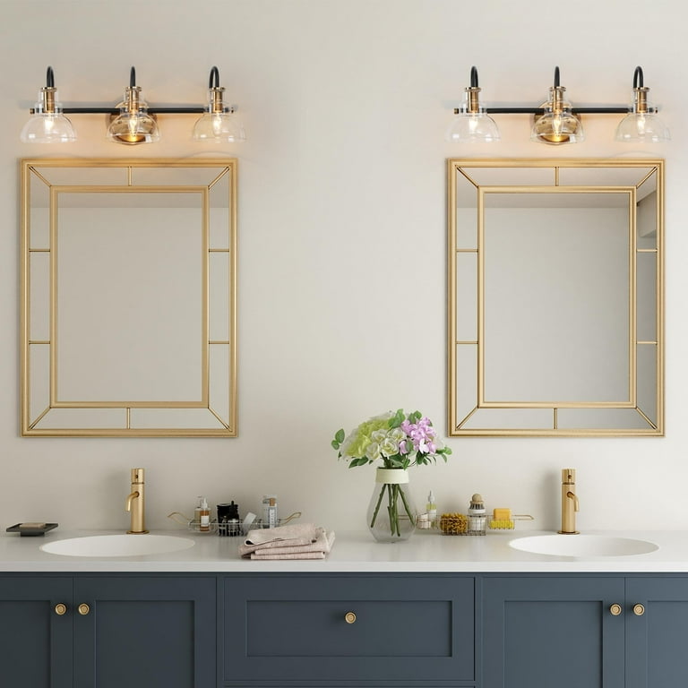 Bathroom Vanity Light Fixture Modern Farmhouse Black Wall Sconce Light 4 Light 25 to 36 Inches