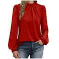 thumbnail image 2 of KyCheLot Womens Work Blouses Dressy Business Long Sleeve Pleated Front Casual Tops Dailywear, 2 of 5