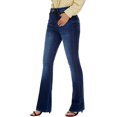 thumbnail image 3 of Jeans acampanados para mujer Jeans acampanados de talle alto con pantalones de mezclilla rasgados de pierna ancha clásicaBlue2, 3 of 5