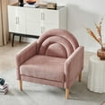 thumbnail image 3 of Relax & Rejuvenate Stylish Rainbow Design Linum Linen Loveseat, Pink, 3 of 10