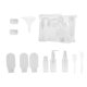 thumbnail image 1 of Conjuntos de botellas de viaje de 11 piezas para artículos de tocador, a prueba de fugas, exprimibles y recargables, transparentes y blancas, 1 of 5