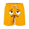 thumbnail image 4 of ITSAME Swim Trunks for Kids Boys, Elastic Waist Cute Expression Print Quick-Dry Summer Loose Casual Beach Shorts Orange 9T, 4 of 6