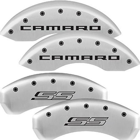 2010-2015 Camaro Color Matched Caliper Covers SS Model (Brembo Brakes) - Camaro & SS Script (Silver Ice w/ Black (Best Tires For Camaro Ss)